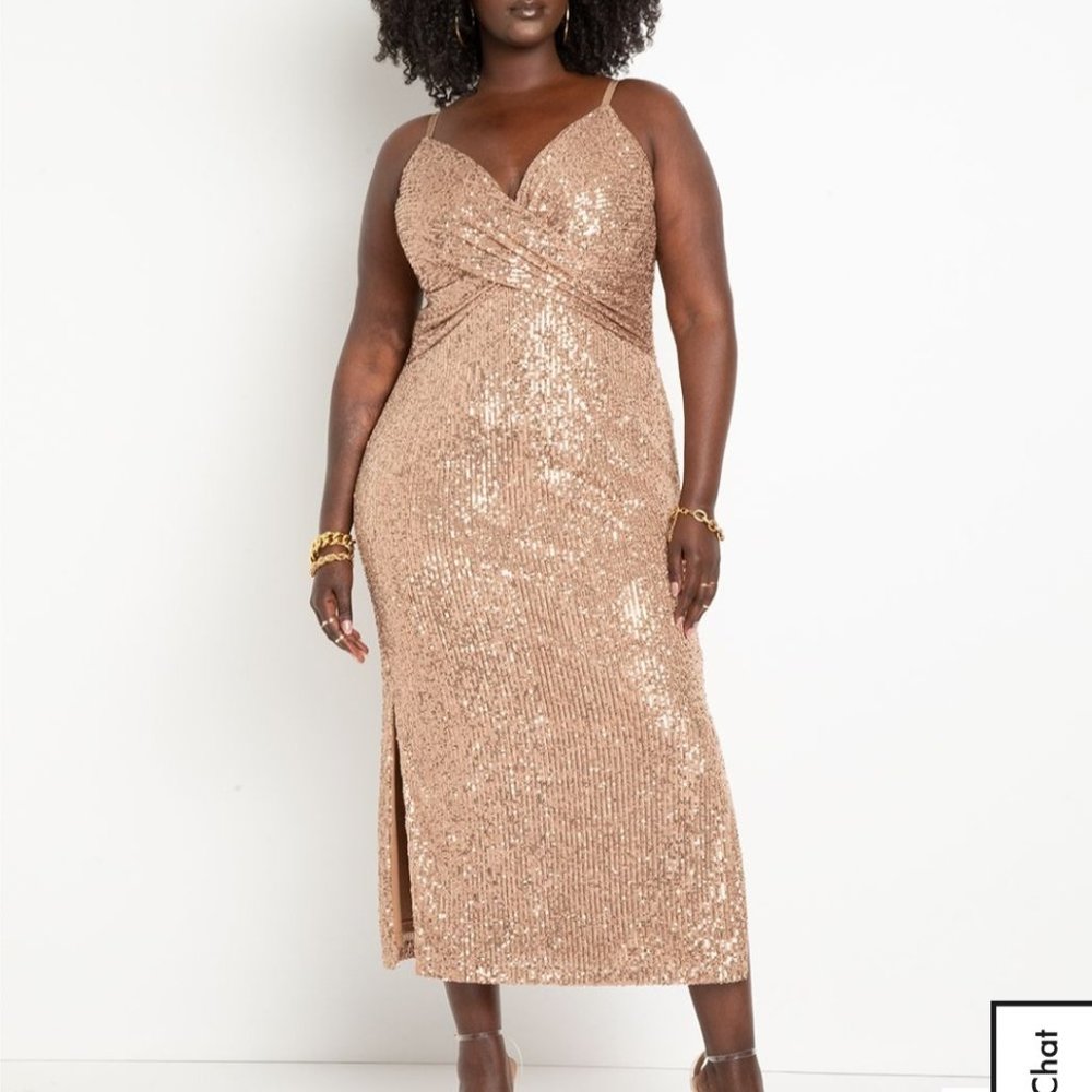 Gold sequin dress